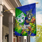 New Zealand Warriors Garden Flag Golden Wattle Floral Polynesian - Australian Flower - Rugby Mascot