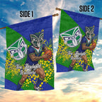 New Zealand Warriors Garden Flag Golden Wattle Floral Polynesian - Australian Flower - Rugby Mascot