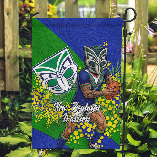 New Zealand Warriors Garden Flag Golden Wattle Floral Polynesian - Australian Flower - Rugby Mascot