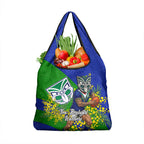 New Zealand Warriors Grocery Bag Golden Wattle Floral Polynesian - Australian Flower - Rugby Mascot