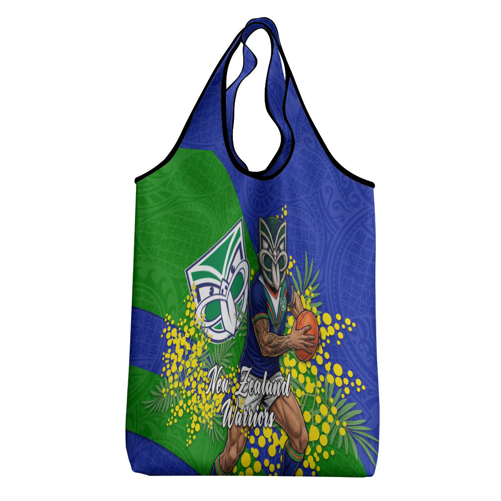 New Zealand Warriors Grocery Bag Golden Wattle Floral Polynesian - Australian Flower - Rugby Mascot