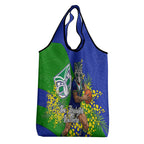 New Zealand Warriors Grocery Bag Golden Wattle Floral Polynesian - Australian Flower - Rugby Mascot