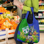 New Zealand Warriors Grocery Bag Golden Wattle Floral Polynesian - Australian Flower - Rugby Mascot