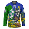 New Zealand Warriors Hockey Jersey Golden Wattle Floral Polynesian - Australian Flower - Rugby Mascot