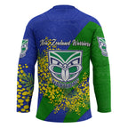 New Zealand Warriors Hockey Jersey Golden Wattle Floral Polynesian - Australian Flower - Rugby Mascot