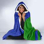 New Zealand Warriors Hooded Blanket Golden Wattle Floral Polynesian - Australian Flower - Rugby Mascot