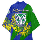 New Zealand Warriors Kimono Golden Wattle Floral Polynesian - Australian Flower - Rugby Mascot