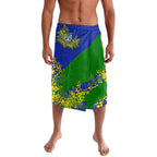 New Zealand Warriors Lavalava Golden Wattle Floral Polynesian - Australian Flower - Rugby Mascot