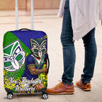New Zealand Warriors Luggage Cover Golden Wattle Floral Polynesian - Australian Flower - Rugby Mascot