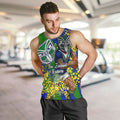 New Zealand Warriors Men Tank Top Golden Wattle Floral Polynesian - Australian Flower - Rugby Mascot