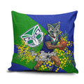 New Zealand Warriors Pillow Cover Golden Wattle Floral Polynesian - Australian Flower - Rugby Mascot