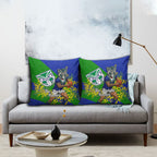 New Zealand Warriors Pillow Cover Golden Wattle Floral Polynesian - Australian Flower - Rugby Mascot
