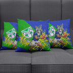 New Zealand Warriors Pillow Cover Golden Wattle Floral Polynesian - Australian Flower - Rugby Mascot
