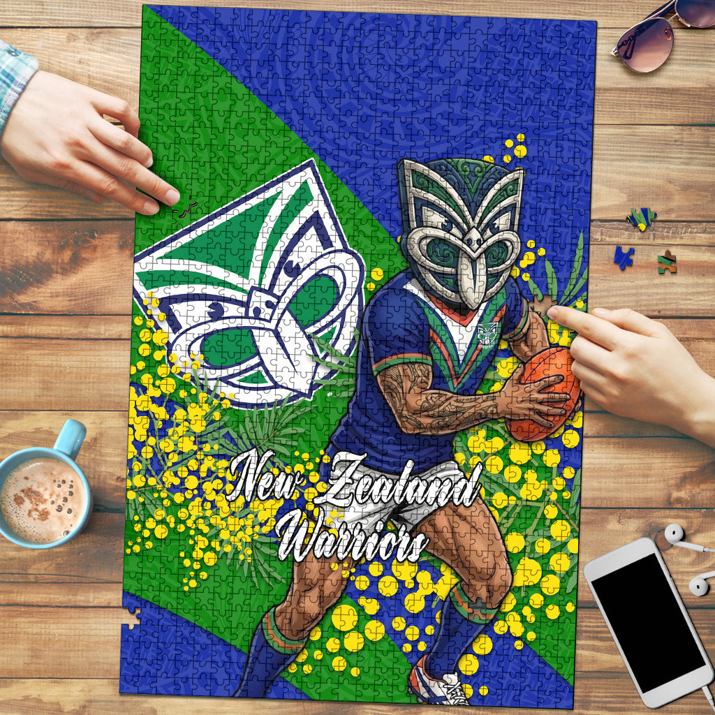 New Zealand Warriors Puzzle Golden Wattle Floral Polynesian - Australian Flower - Rugby Mascot