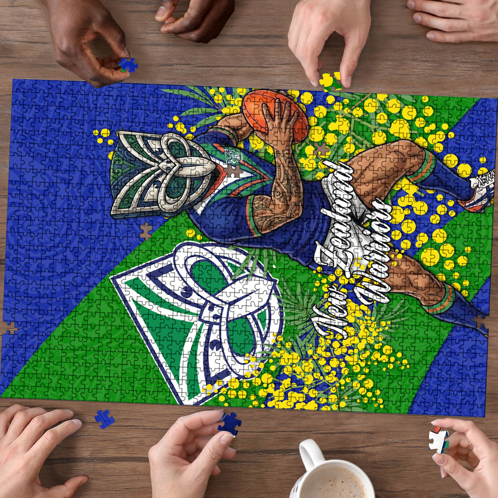 New Zealand Warriors Puzzle Golden Wattle Floral Polynesian - Australian Flower - Rugby Mascot