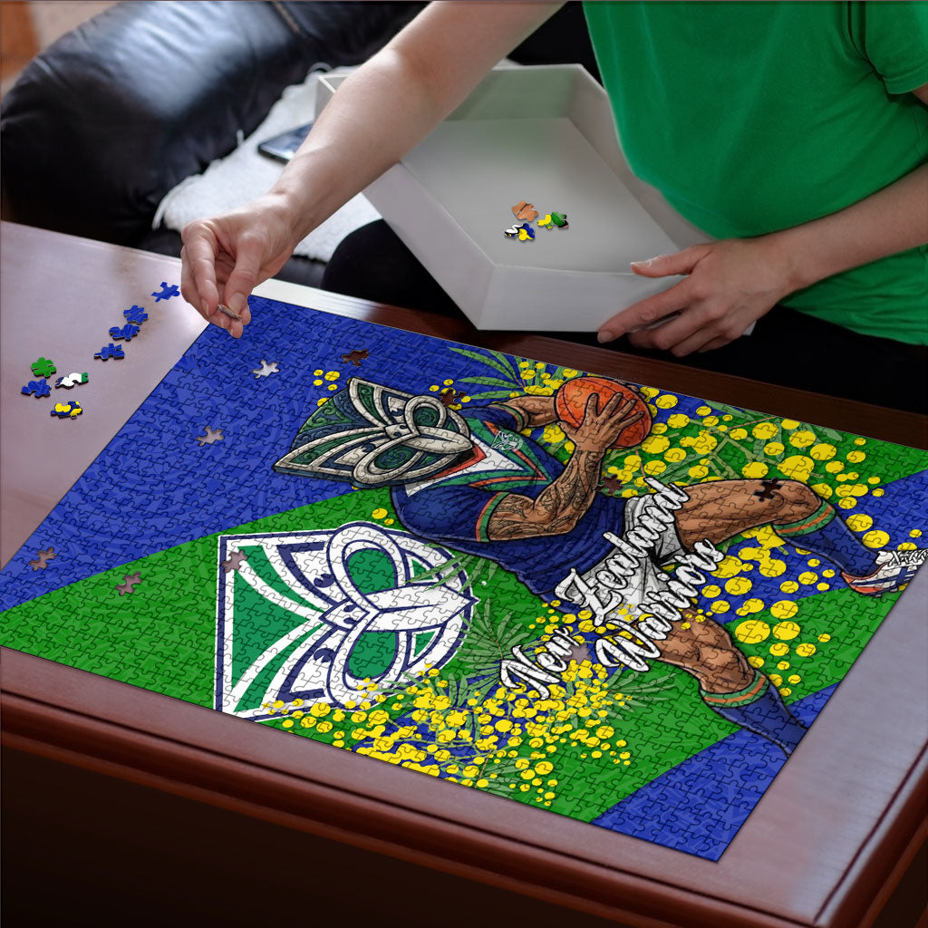 New Zealand Warriors Puzzle Golden Wattle Floral Polynesian - Australian Flower - Rugby Mascot