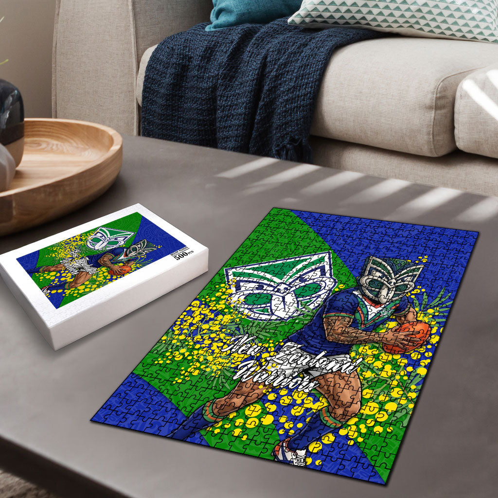 New Zealand Warriors Puzzle Golden Wattle Floral Polynesian - Australian Flower - Rugby Mascot