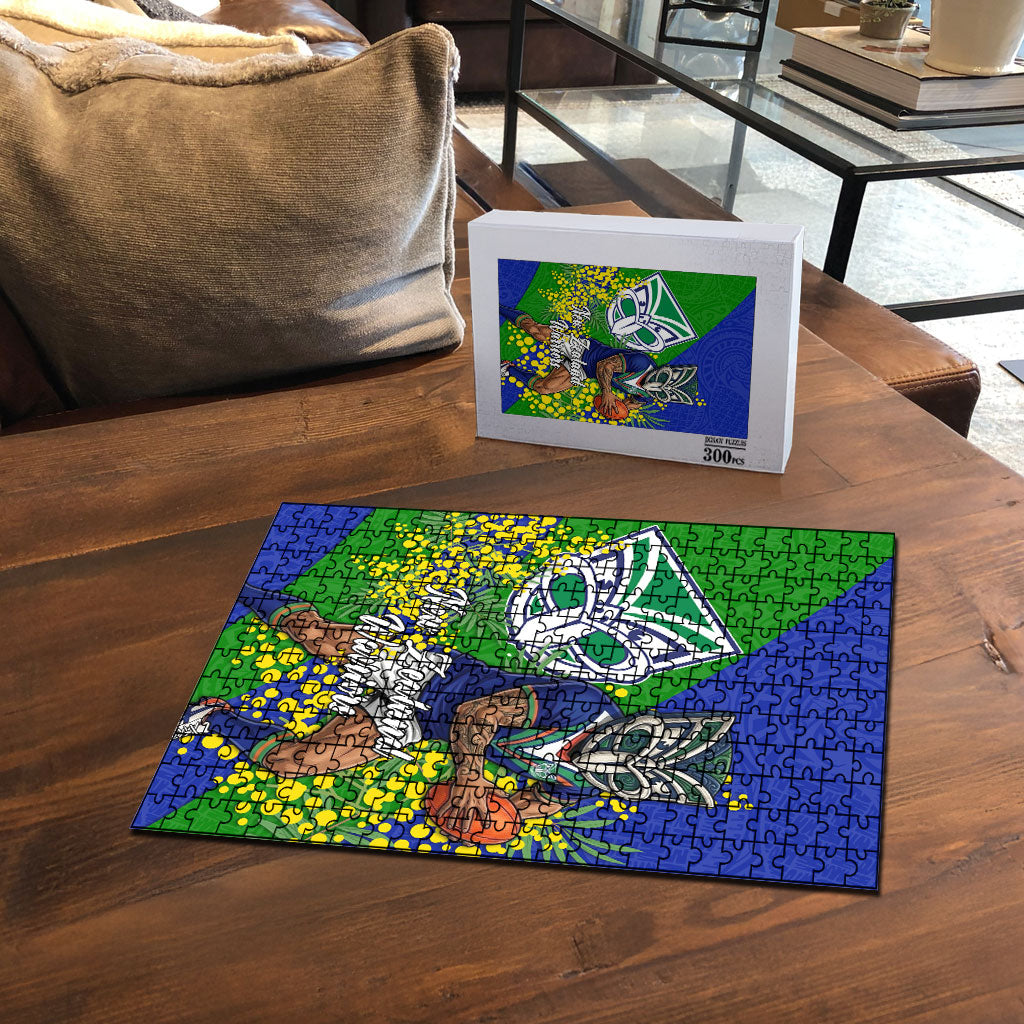 New Zealand Warriors Puzzle Golden Wattle Floral Polynesian - Australian Flower - Rugby Mascot