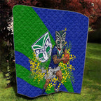 New Zealand Warriors Quilt Golden Wattle Floral Polynesian - Australian Flower - Rugby Mascot