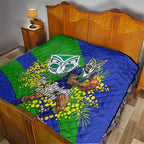 New Zealand Warriors Quilt Golden Wattle Floral Polynesian - Australian Flower - Rugby Mascot