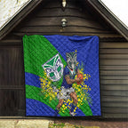 New Zealand Warriors Quilt Golden Wattle Floral Polynesian - Australian Flower - Rugby Mascot