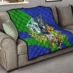 New Zealand Warriors Quilt Golden Wattle Floral Polynesian - Australian Flower - Rugby Mascot