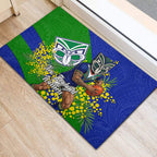 New Zealand Warriors Rubber Doormat Golden Wattle Floral Polynesian - Australian Flower - Rugby Mascot
