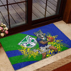 New Zealand Warriors Rubber Doormat Golden Wattle Floral Polynesian - Australian Flower - Rugby Mascot
