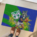 New Zealand Warriors Rubber Doormat Golden Wattle Floral Polynesian - Australian Flower - Rugby Mascot