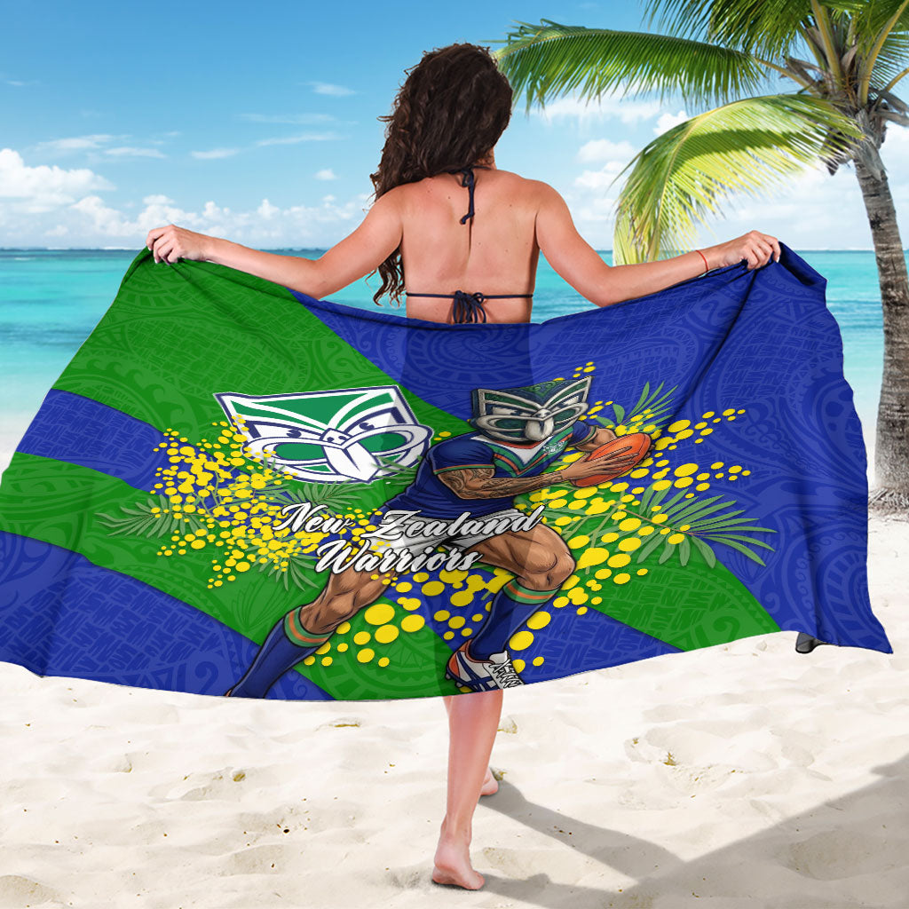 New Zealand Warriors Sarong Golden Wattle Floral Polynesian - Australian Flower - Rugby Mascot