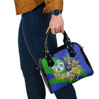 New Zealand Warriors Shoulder Handbag Golden Wattle Floral Polynesian - Australian Flower - Rugby Mascot