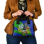 New Zealand Warriors Shoulder Handbag Golden Wattle Floral Polynesian - Australian Flower - Rugby Mascot