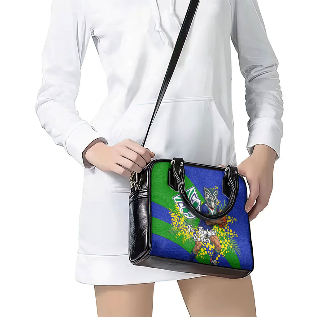 New Zealand Warriors Shoulder Handbag Golden Wattle Floral Polynesian - Australian Flower - Rugby Mascot