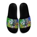 New Zealand Warriors Slide Sandals Golden Wattle Floral Polynesian - Australian Flower - Rugby Mascot