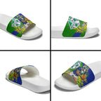 New Zealand Warriors Slide Sandals Golden Wattle Floral Polynesian - Australian Flower - Rugby Mascot