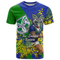 New Zealand Warriors T Shirt Golden Wattle Floral Polynesian - Australian Flower - Rugby Mascot