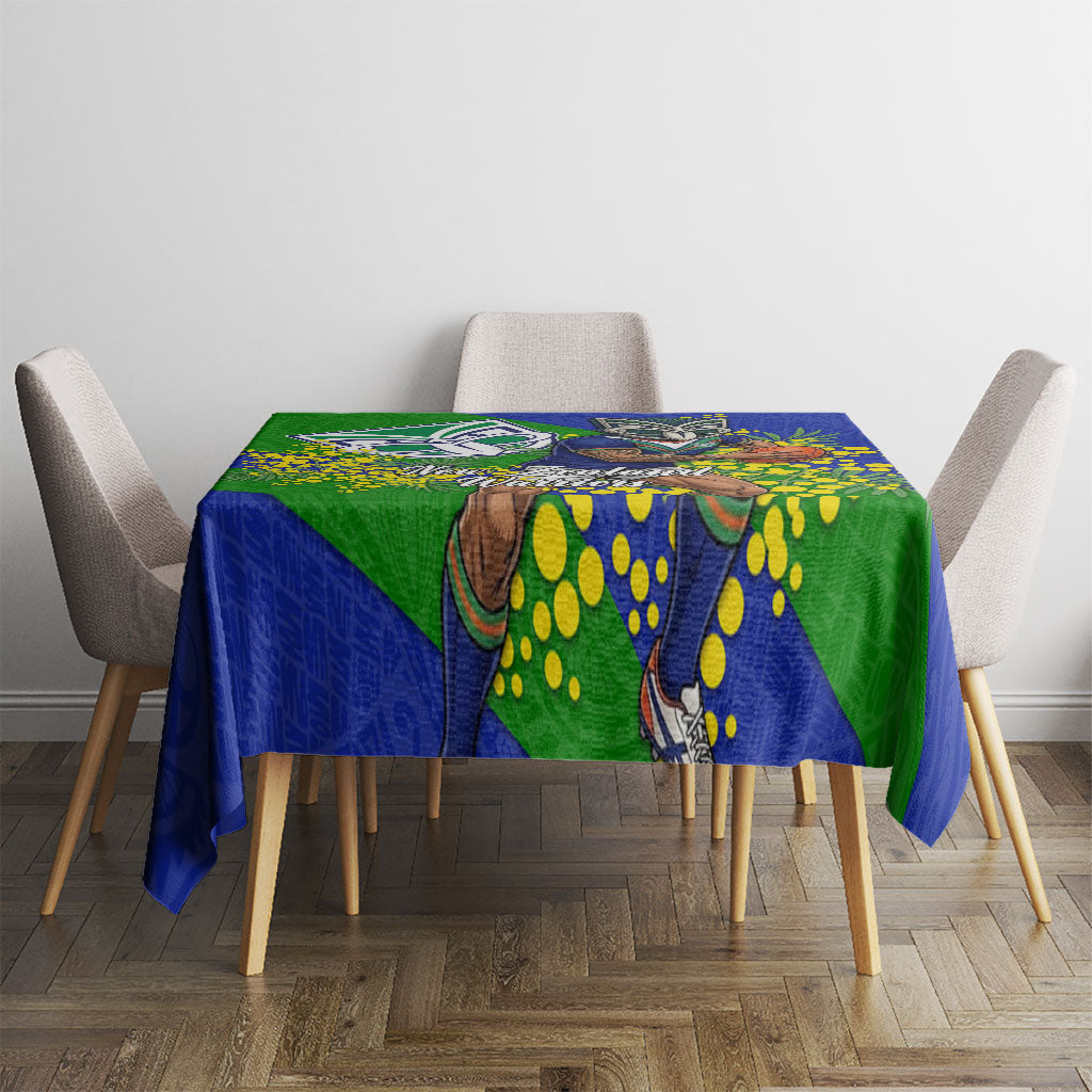 New Zealand Warriors Tablecloth Golden Wattle Floral Polynesian - Australian Flower - Rugby Mascot