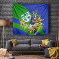 New Zealand Warriors Tapestry Golden Wattle Floral Polynesian - Australian Flower - Rugby Mascot