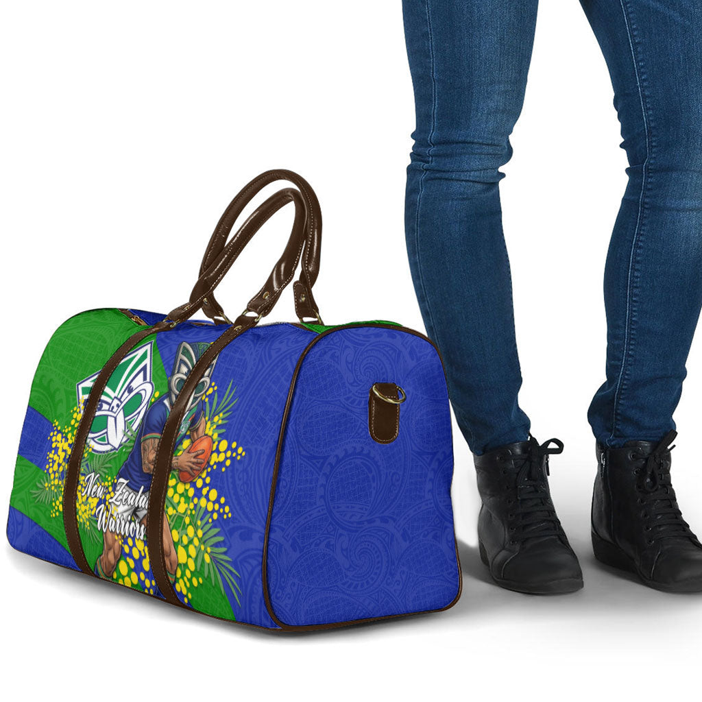 New Zealand Warriors Travel Bag Golden Wattle Floral Polynesian - Australian Flower - Rugby Mascot