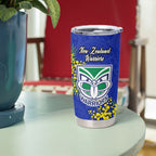 New Zealand Warriors Tumbler Cup Golden Wattle Floral Polynesian - Australian Flower - Rugby Mascot