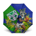 New Zealand Warriors Umbrella Golden Wattle Floral Polynesian - Australian Flower - Rugby Mascot