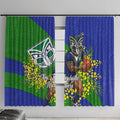 New Zealand Warriors Window Curtain Golden Wattle Floral Polynesian - Australian Flower - Rugby Mascot