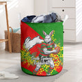 South Sydney Rabbitohs Laundry Basket Golden Wattle Floral Polynesian - Australian Flower - Rugby Mascot
