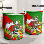 South Sydney Rabbitohs Laundry Basket Golden Wattle Floral Polynesian - Australian Flower - Rugby Mascot