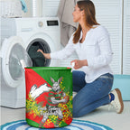 South Sydney Rabbitohs Laundry Basket Golden Wattle Floral Polynesian - Australian Flower - Rugby Mascot