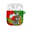 South Sydney Rabbitohs AirPods Case Golden Wattle Floral Polynesian - Australian Flower - Rugby Mascot