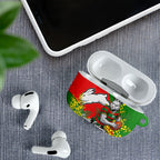 South Sydney Rabbitohs AirPods Case Golden Wattle Floral Polynesian - Australian Flower - Rugby Mascot
