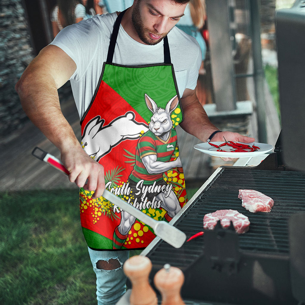 South Sydney Rabbitohs Apron Golden Wattle Floral Polynesian - Australian Flower - Rugby Mascot