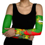 South Sydney Rabbitohs Arm Sleeves Golden Wattle Floral Polynesian - Australian Flower - Rugby Mascot