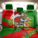 South Sydney Rabbitohs Back Car Seat Cover Golden Wattle Floral Polynesian - Australian Flower - Rugby Mascot